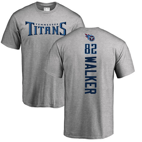 Tennessee Titans Men Ash Delanie Walker Backer NFL Football #82 T Shirt->nfl t-shirts->Sports Accessory